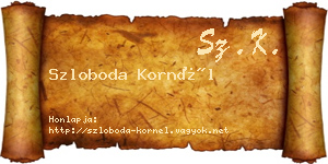 Szloboda Kornél névjegykártya